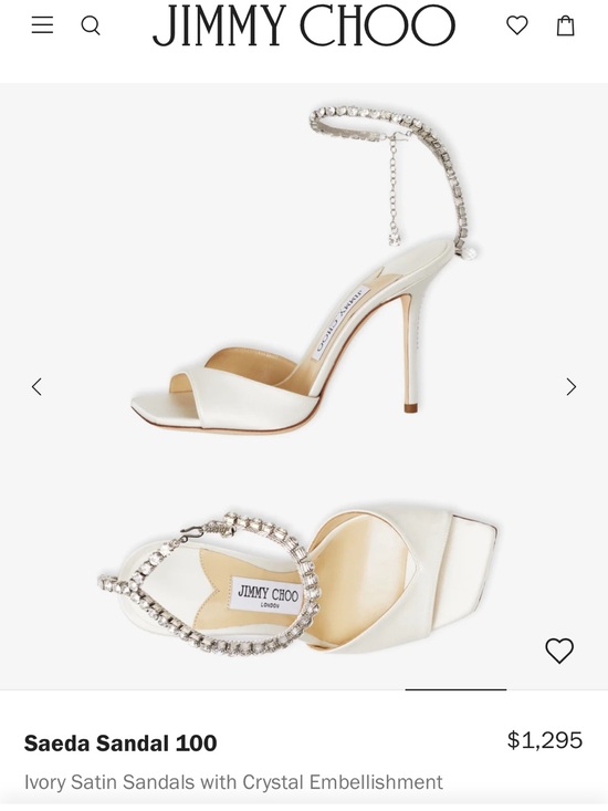 Jimmy Choo Shoes - Jimmy Choo Saeda 100 Ivory Satin Crystal Ankle-Strap Sandals